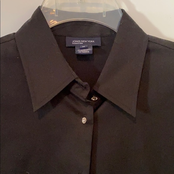 Jone of New York Black Blouse w/ Embellished Belt - Picture 2 of 10